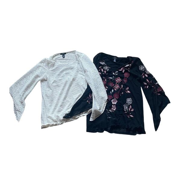 Alfani Womens/Teen Blouses one Floral one White Size L/XL Boho Flowy casual - Picture 1 of 11
